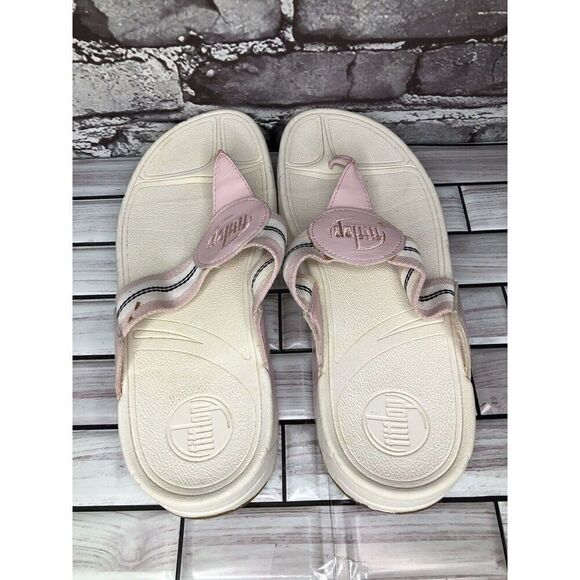 Fitflop 3200 Walkstar Pink Synthetic Thong Wedge Sandals Women’s Sz 9M US/41EU - Picture 9 of 16